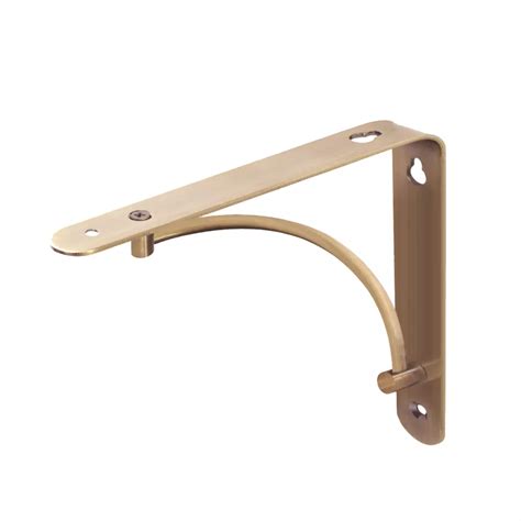 Essentials Arc Shelf Brackets Brushed Brass 230mm 